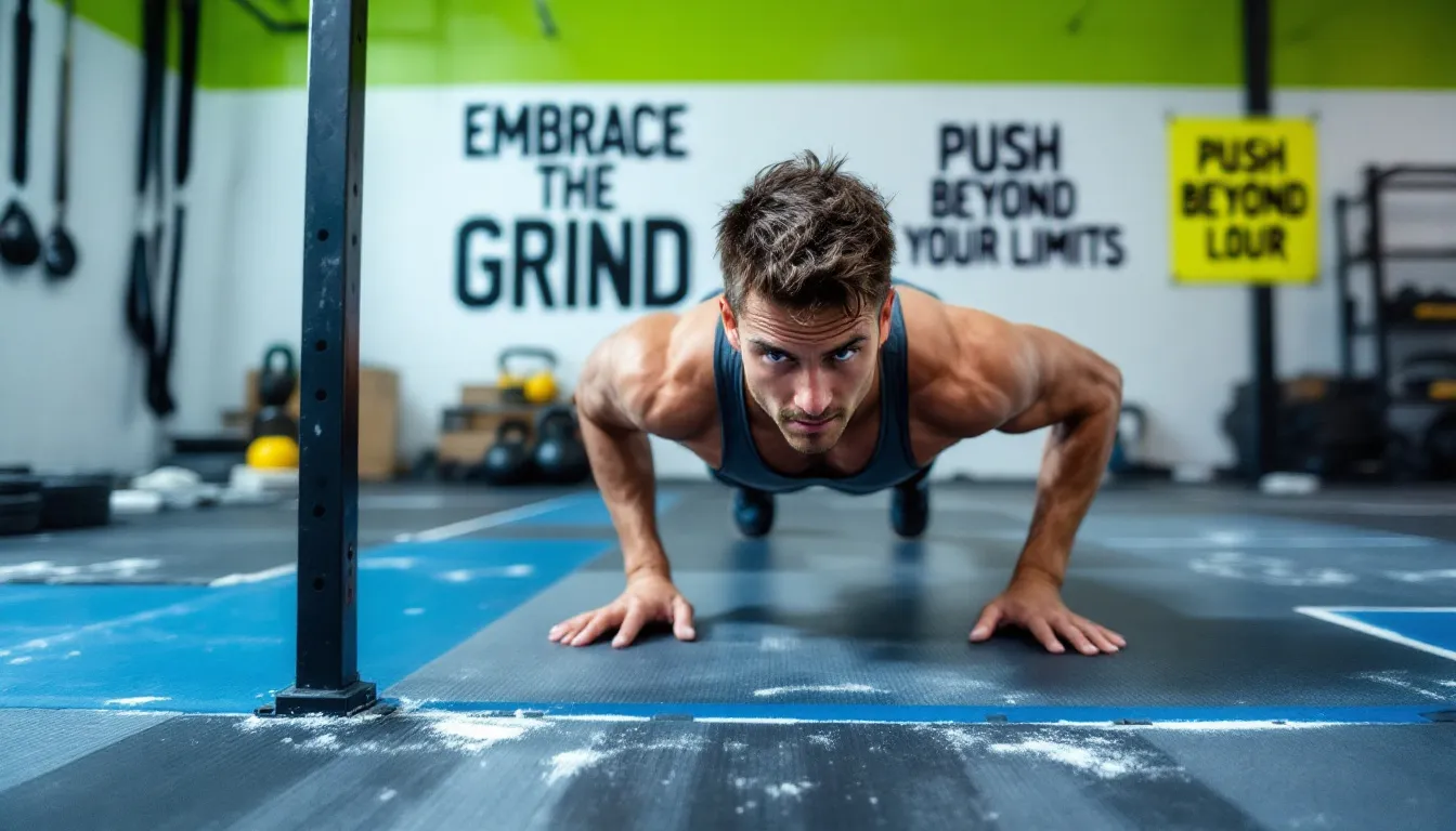kobieta wykonuje rower górski leżąc na macie po treningu CrossFit